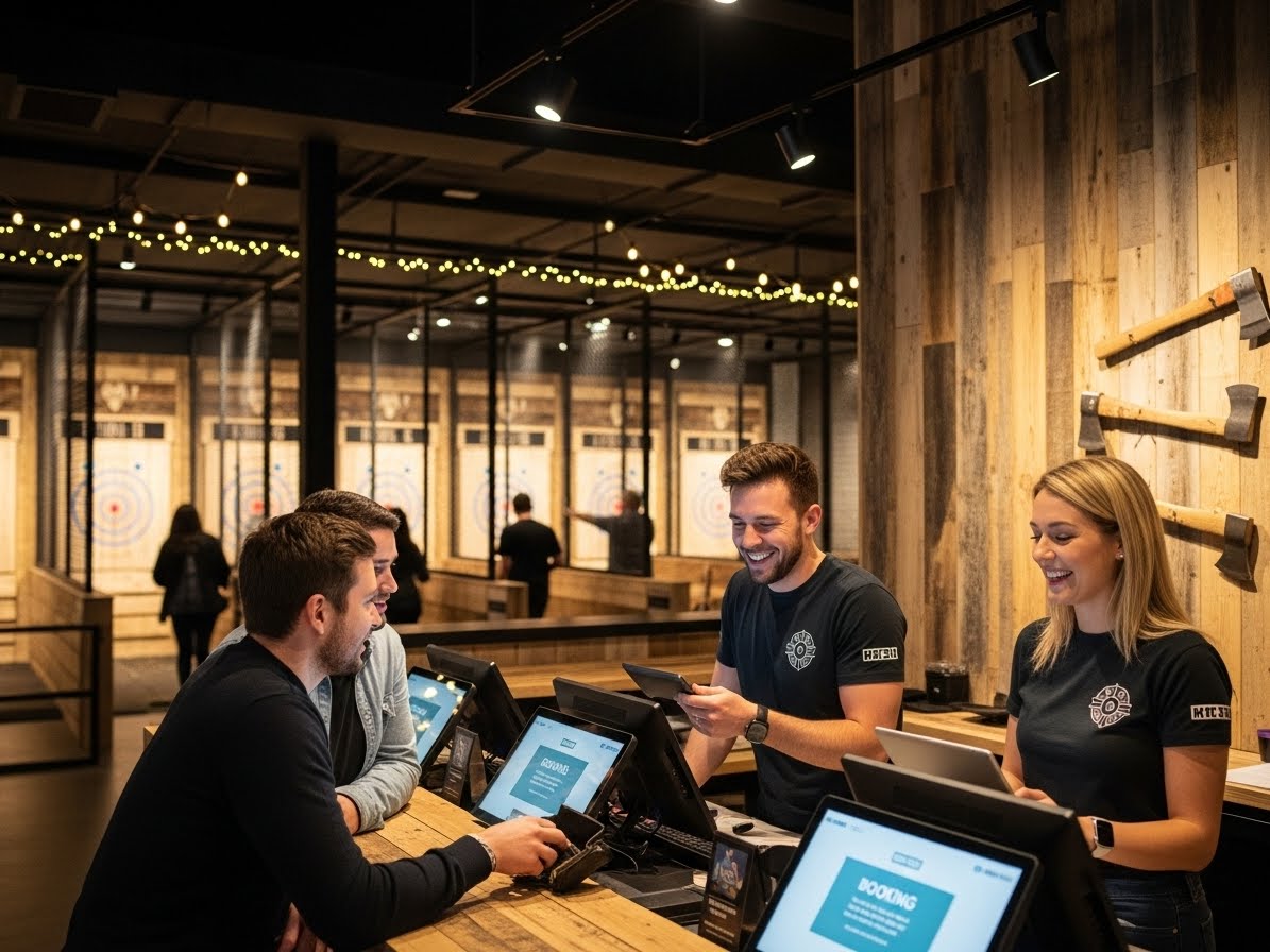 Checking in at an axe throwing range is a simple and easy process with Active Booking.